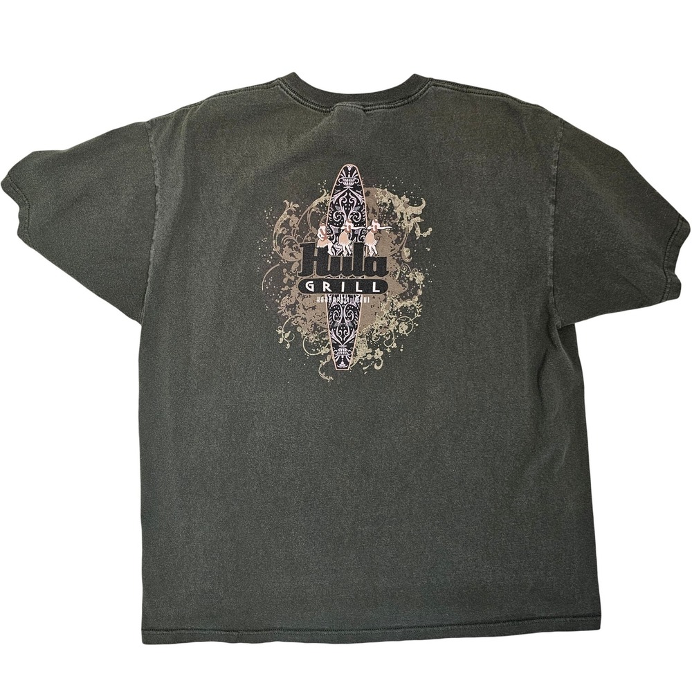 Anvil Green Hawaii Hula Grill T Shirt Size XL Pre Shrunk Cotton Maui Foodie